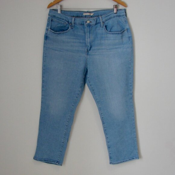 Levi's High Rise Straight Crop Jeans Light Wash Size 34 - Picture 1 of 13